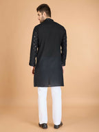 Vastranavya Black Exclusive Festival Wear Viscose Silk Thread & Sequence Embroidered Work Kurta with Dupatta | Grocsy