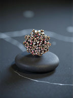 Inhanns Rang-E-Roshan Adjustable Ring – Handmade Crystal Statement Ring - Silver | Grocsy