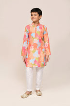 Joban Fashion Linen Cotton Multicolor Kurta With Straight Fit Pant | Grocsy