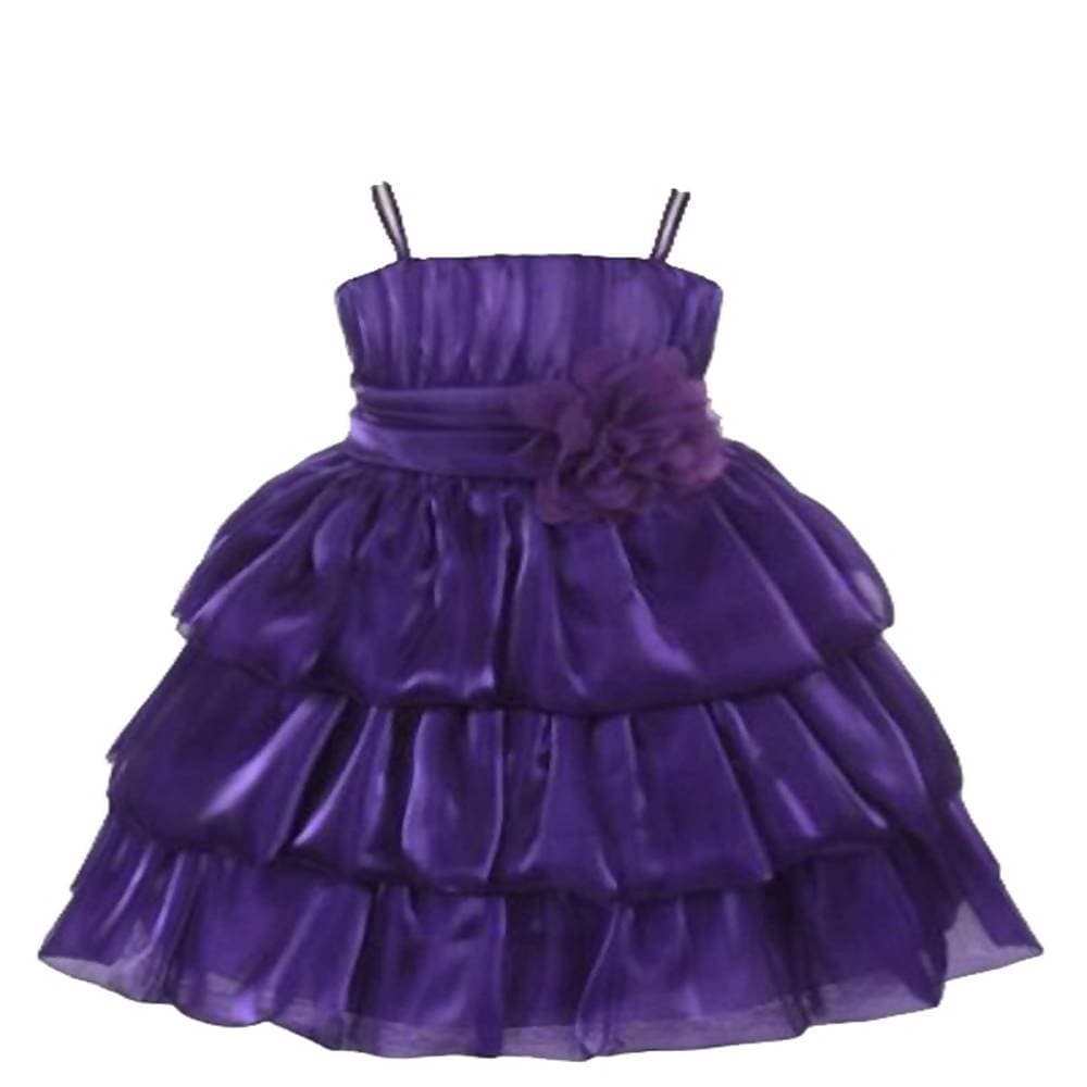Asmaani Baby Girl's Purple Colour Satin A-Line Maxi Full Length Dress (AS-DRESS-22169) | Grocsy