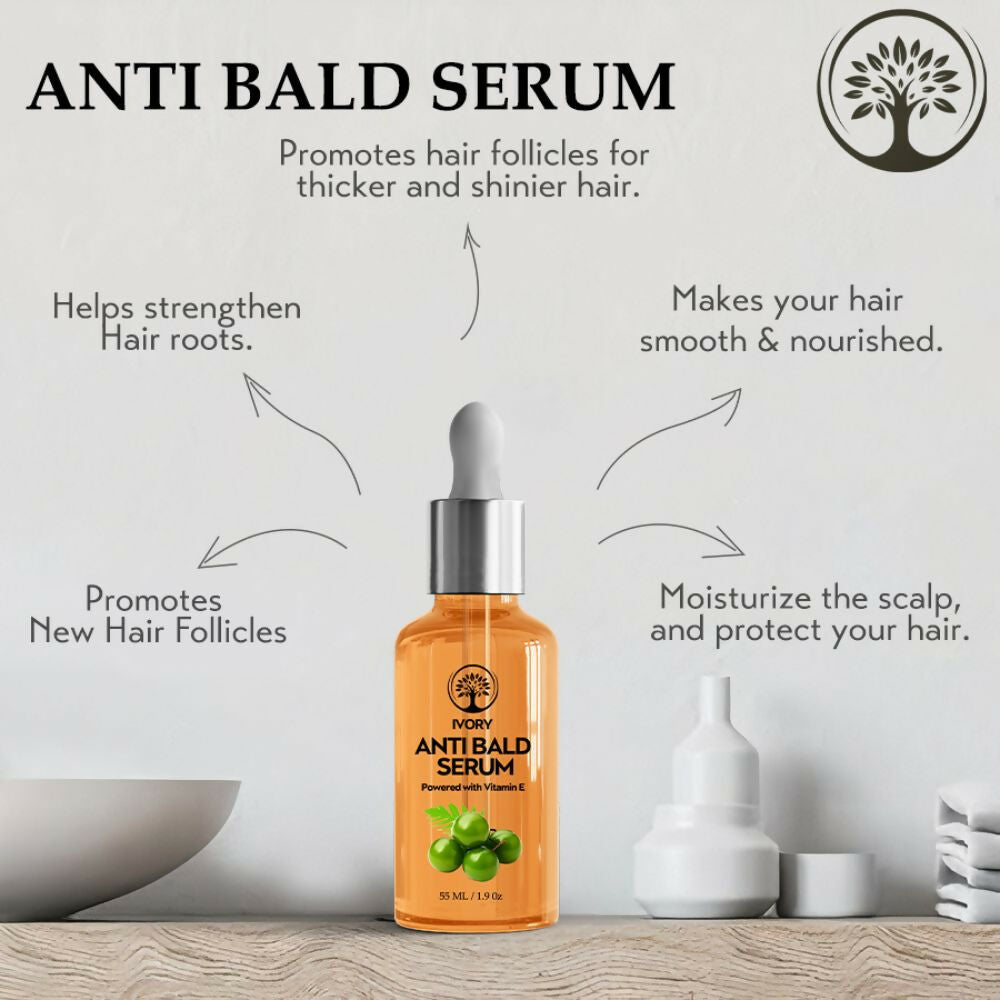 Ivory Natural Bald Serum For Baldness, Hair Thinning And Hair Fall | Grocsy