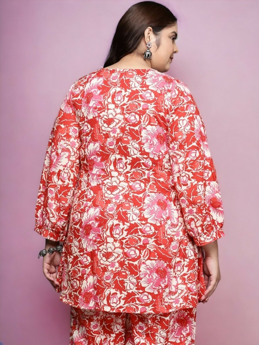 Ahalyaa Women's Traditional wear Tunic - Red | Grocsy