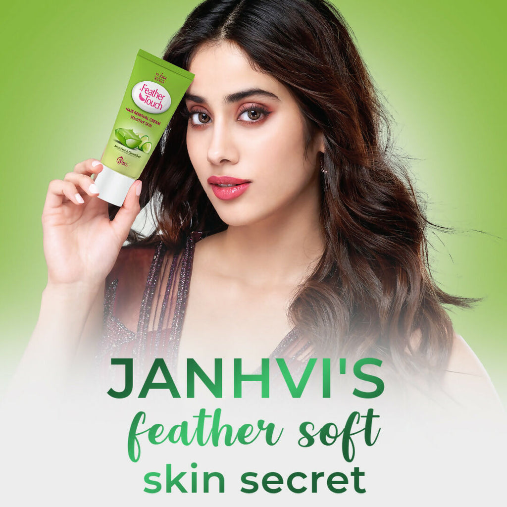 VI-JOHN Feather Touch Cucumber & Aloevera Hair Removal Cream for Women for Sensitive Skin Suitable for Legs, Underarms, Bikini Line, Arms | Grocsy