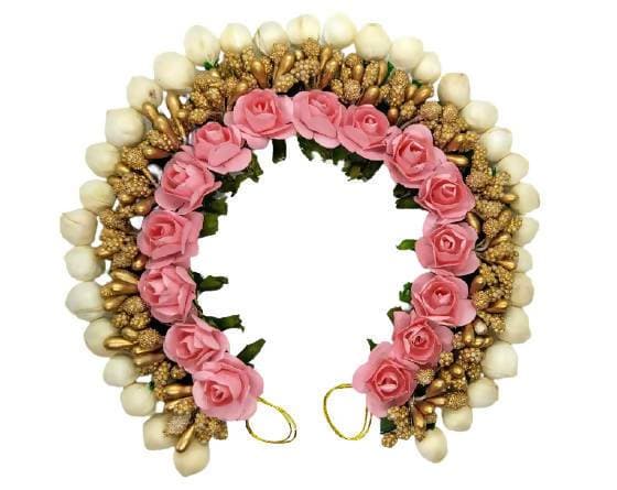 Peach Rose & Gold Gajra | Grocsy