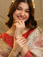 Ruby Raang Saanjh Pearl Hand Jewelry | Grocsy