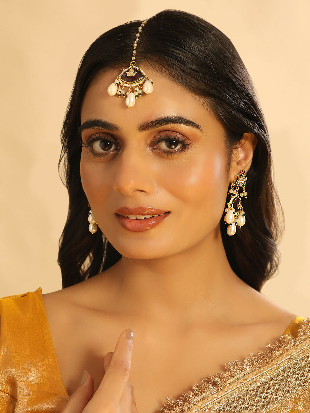 Nuyug 22K Gold Plated Ruby Grace Earrings | Grocsy