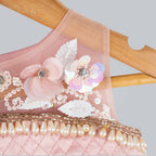 Pink Cow Fashions Old Rose Ghagra Choli With Embellishment On Upper Chest | Grocsy