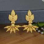 Joban Fashion Women Matte Gold Brass Earrings | Grocsy