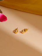 Ruby Raang Golden Round Studs | Grocsy