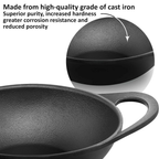 Hawkins Futura Cast Iron Nonstick Kadai with Glass Lid - Black (CIK15G) | Grocsy