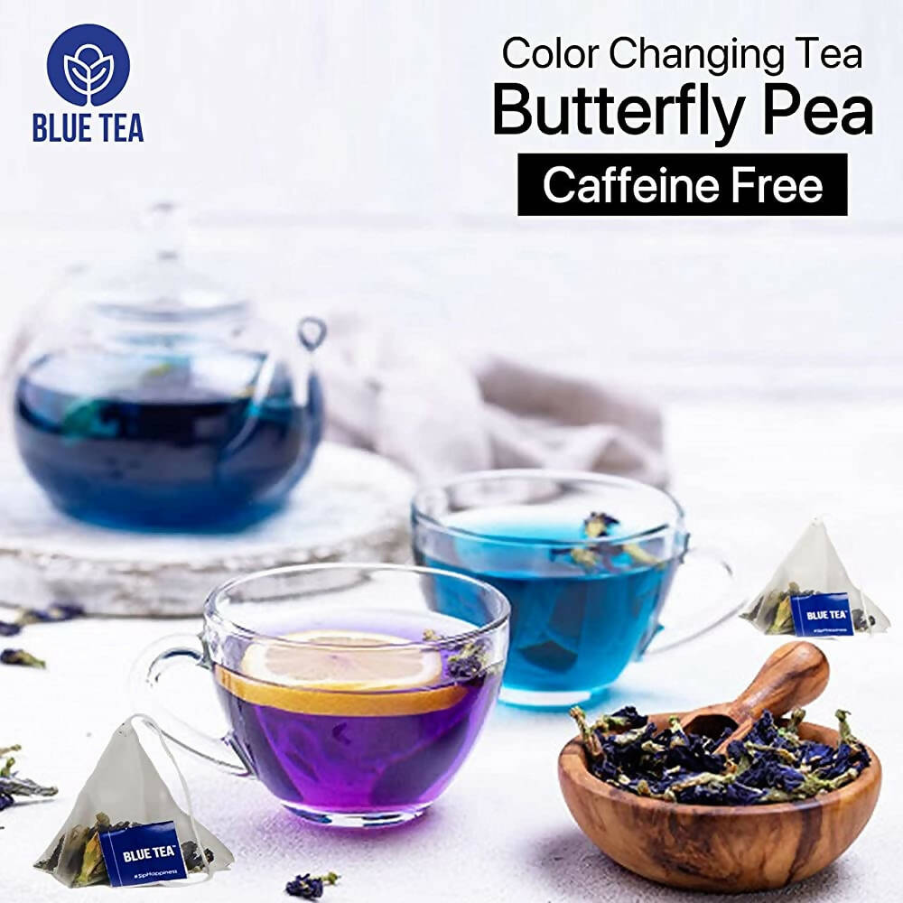 Blue Tea Butterfly Pea Ginger Herbal Tea Bags | Grocsy