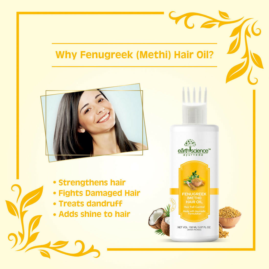 Earth Science Ayurveda Fenugreek Hair Oil | Grocsy