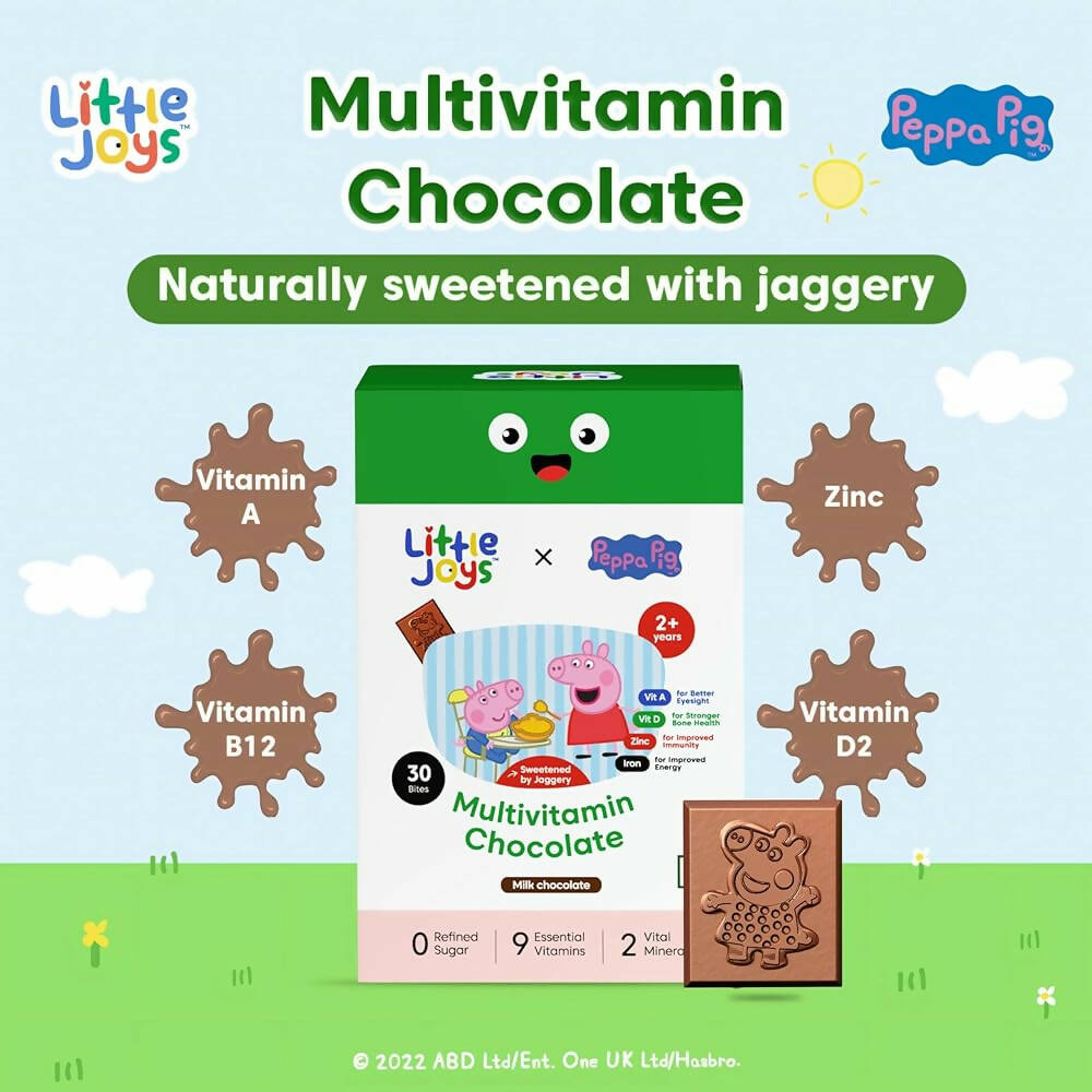 Little Joys x Peppa Pig Multivitamin Milk Chocolate for Kids (2-12 yrs) | Grocsy