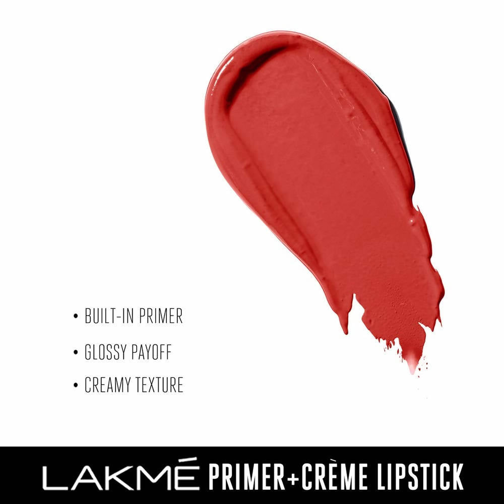 Lakme 9To5 Primer + Creme Lip Color - Ruby Result CR1 | Grocsy