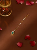 Ruby Raang Green Tear Drop Green Kundan Maang Tikka | Grocsy