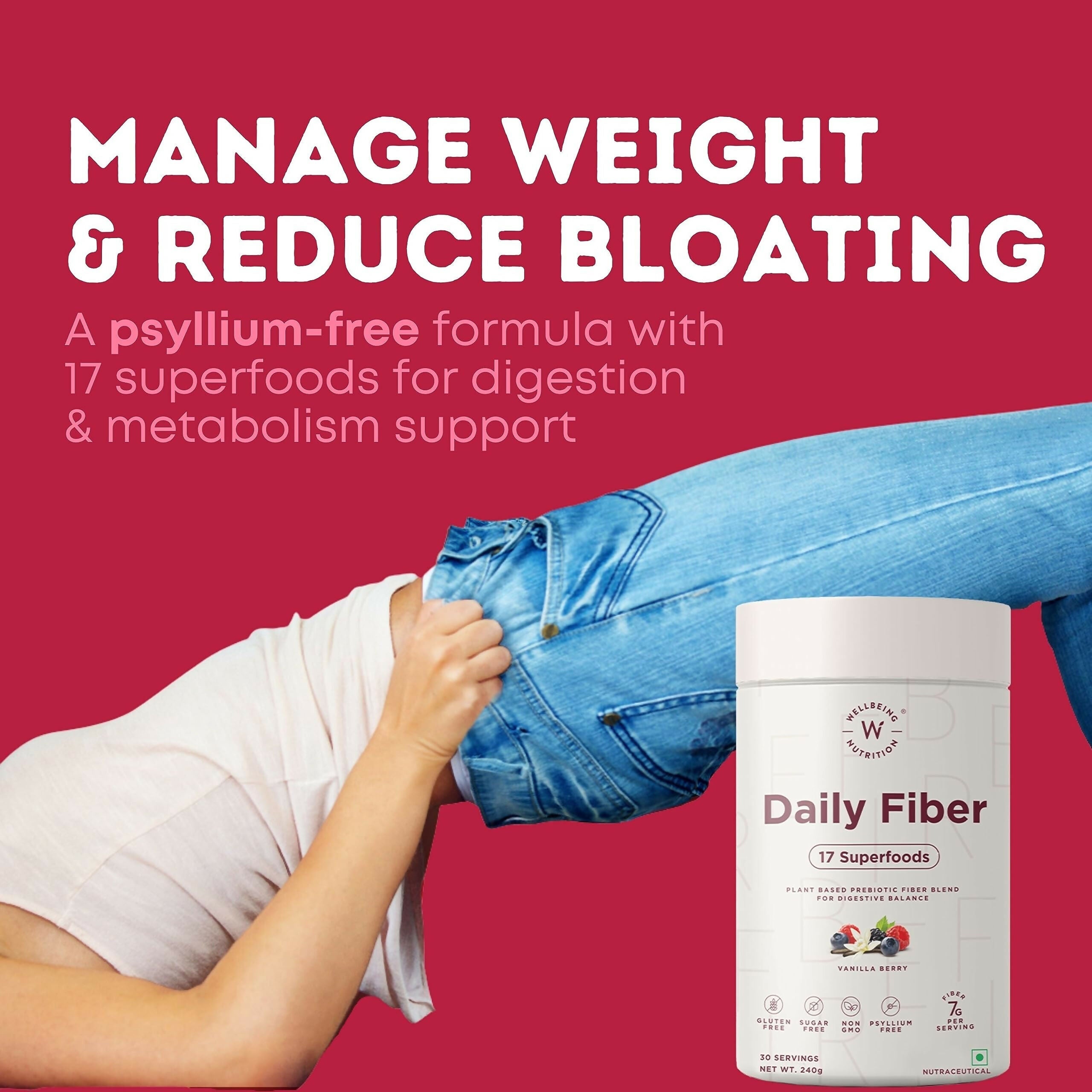 Wellbeing Nutrition Daily Fiber Powder - Vanilla Berry & Pina Colada Combo | Grocsy