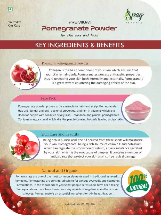 Spag Herbals Premium Pomegranate Powder | Grocsy