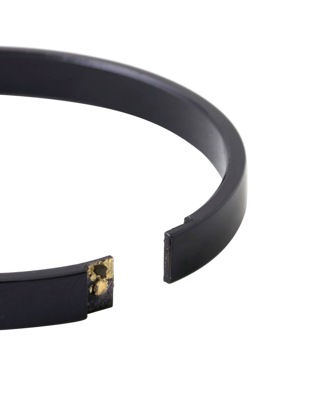 NVR Men's Black Metal Interlock Kada Bracelet | Grocsy