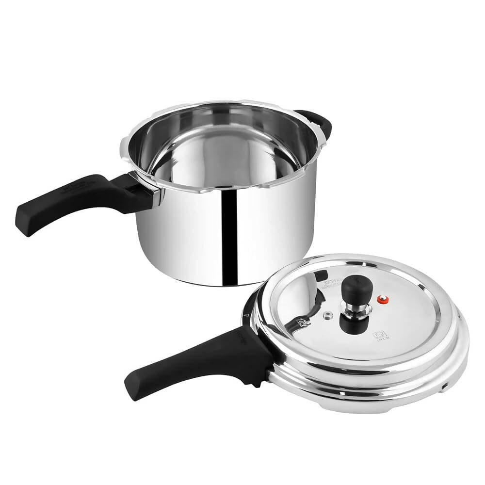 Prestige 6.5 Litres Deluxe Alpha Svachh Induction Base Outer Lid Stainless Steel Pressure Cooker | Grocsy