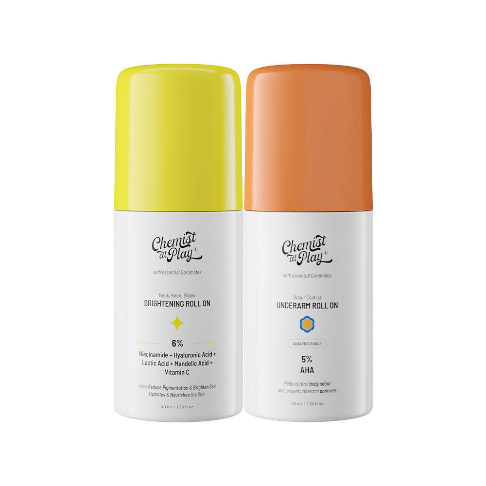 Chemist At Play Neck, Knee & Elbow Brightening + Aqua Under-Arm Roll-On Combo | Grocsy
