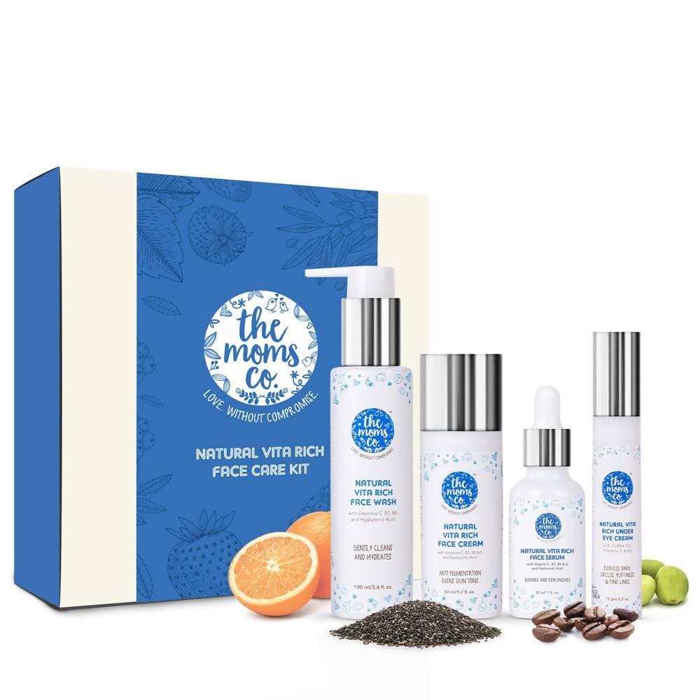 The Moms Co Natural Vita Rich Face Care Regime Kit | Grocsy