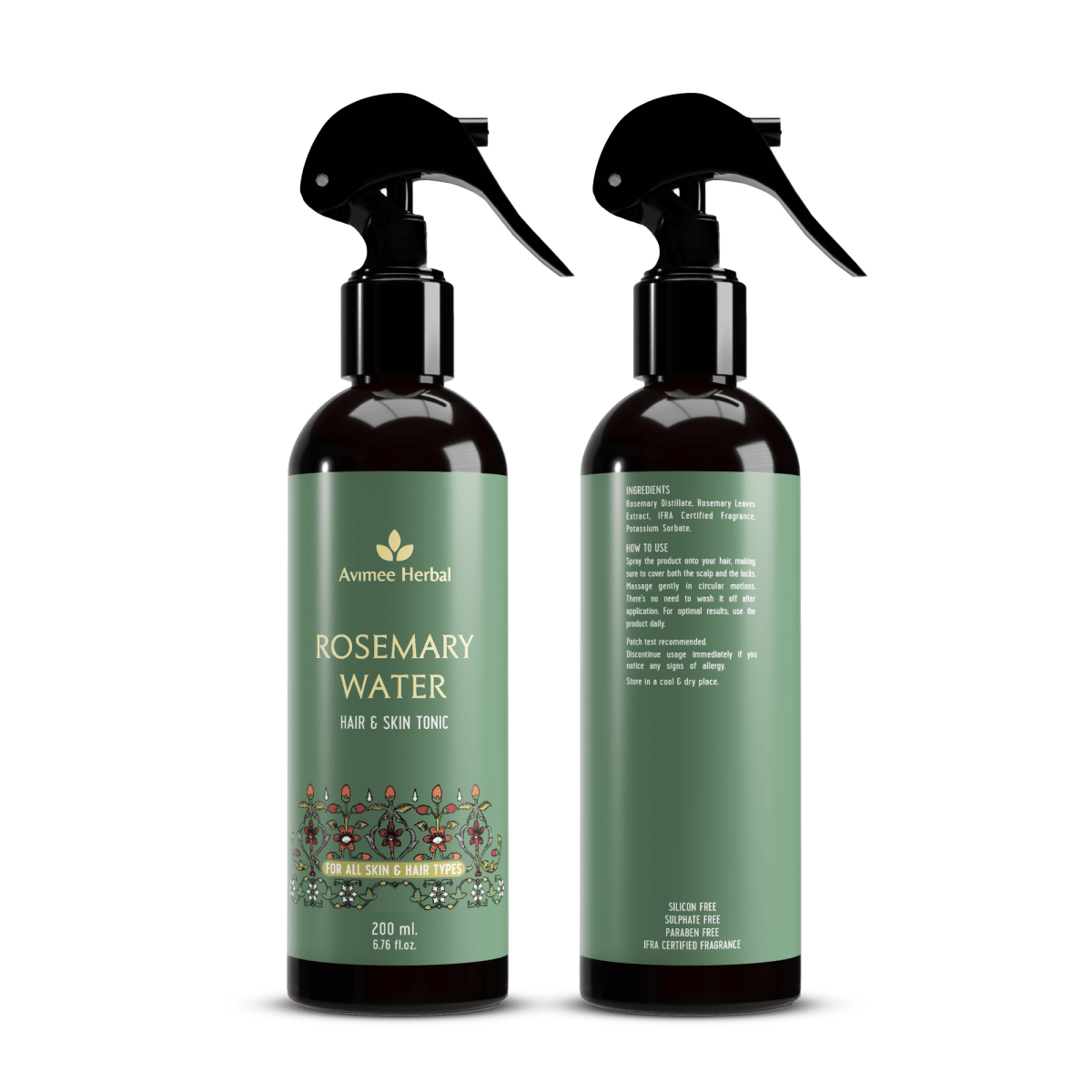 Avimee Herbal Rosemary Hair Care Routine Combo: Rosemary Water Spray & Rosemary Hair Oil | Grocsy