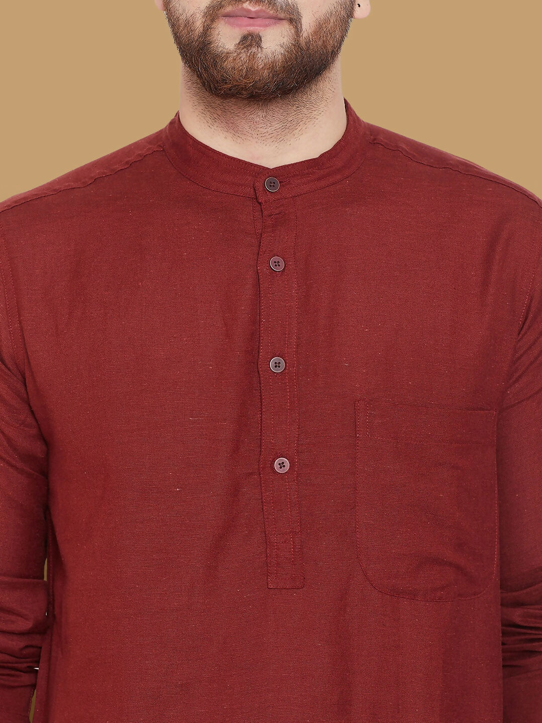 Even Apparels Men's Pure Cotton Maroon Kurta | Grocsy