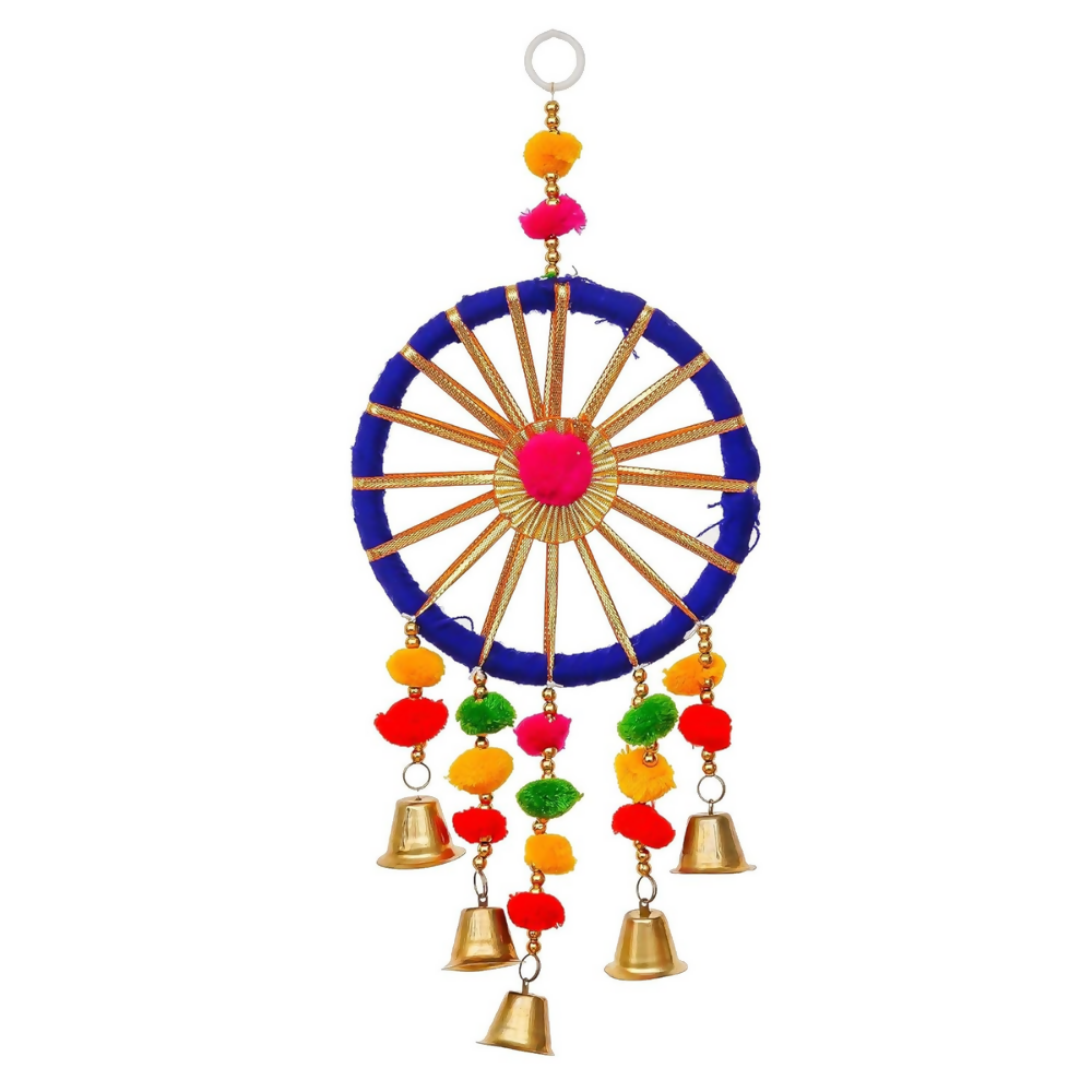 eCraftIndia Gota Patti Bangle & Bells Decorative Wall Door Hangings Latkan Toran | Grocsy