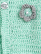 ChutPut Hand knitted Crochet Maharani Wool Dress For Baby Girls - Green | Grocsy