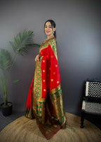 Joban Fashion Green Butti Banarasi Silk Sarees | Grocsy