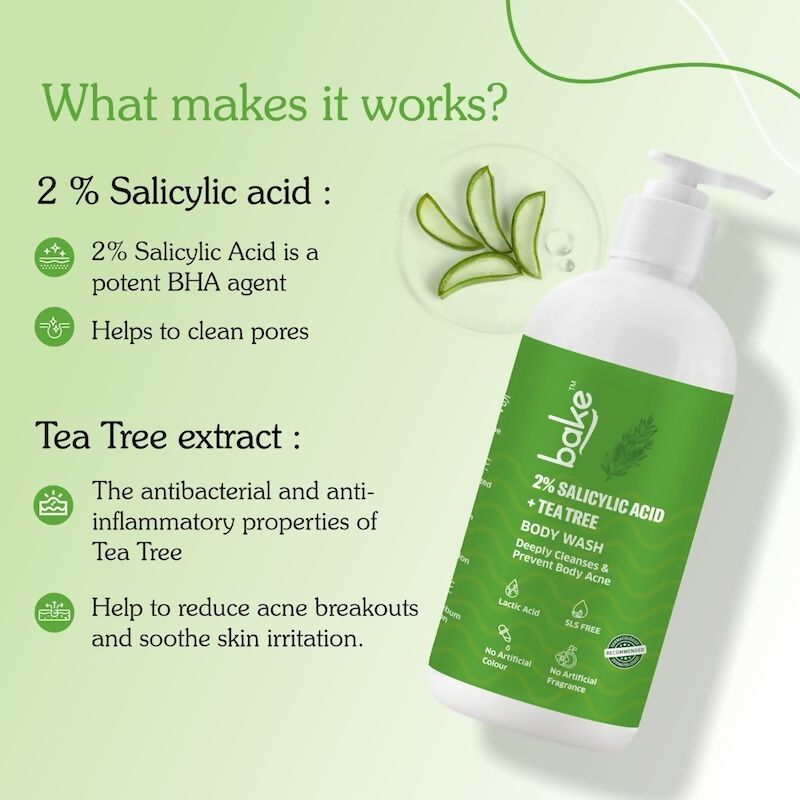 Bake 2% Salicylic Acid + Tee Tree Body Wash | Grocsy