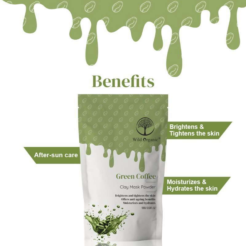 Wild Organic Green Coffee Clay Mask Powder | Grocsy