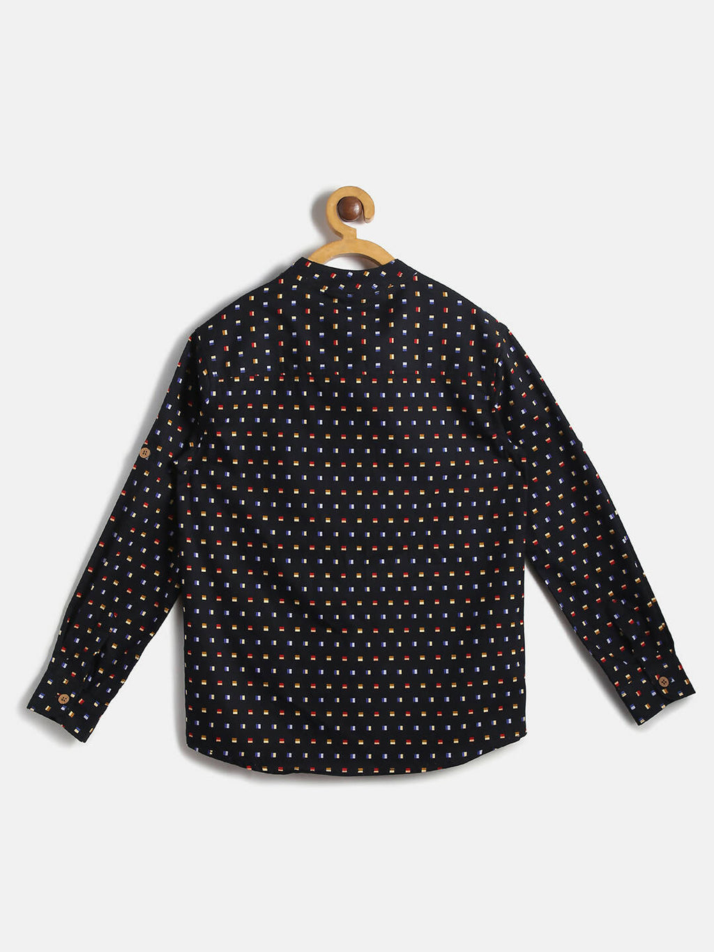 Manet Ethnic Full Sleeves Multi Clour Shirt - Black | Grocsy