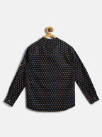 Manet Ethnic Full Sleeves Multi Clour Shirt - Black | Grocsy