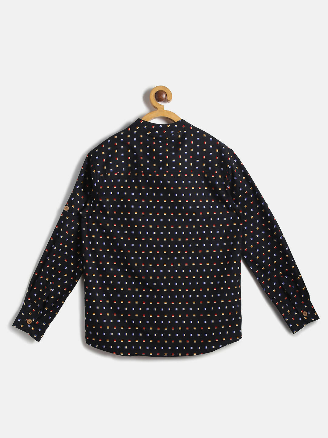 Manet Ethnic Full Sleeves Multi Clour Shirt - Black | Grocsy