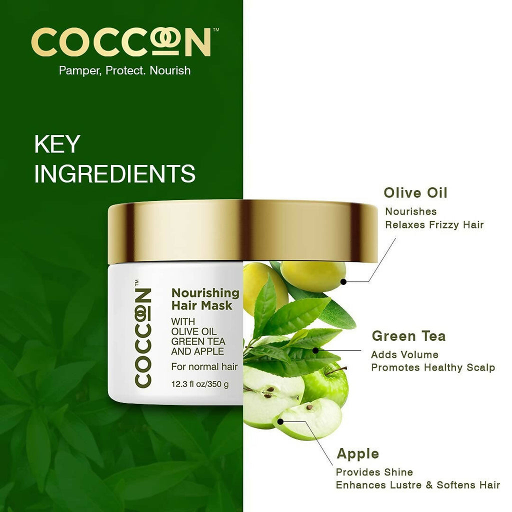 Coccoon Nourishing Hair Mask With Olive Oil, Green Tea & Green Apple | Grocsy