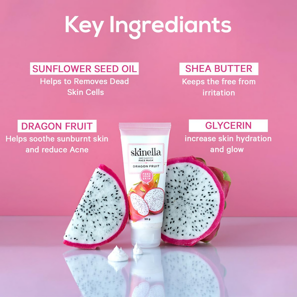 Skinella Dragon Fruit Instaglow Paste Face Mask | Grocsy