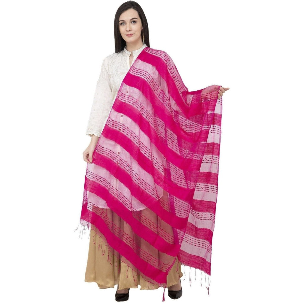 A R Silk Payal Plan Regular Dupatta Rani Color Dupatta or Chunni | Grocsy