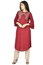 Joban Fashion Wine Cotton Rayon Kurta Set | Grocsy