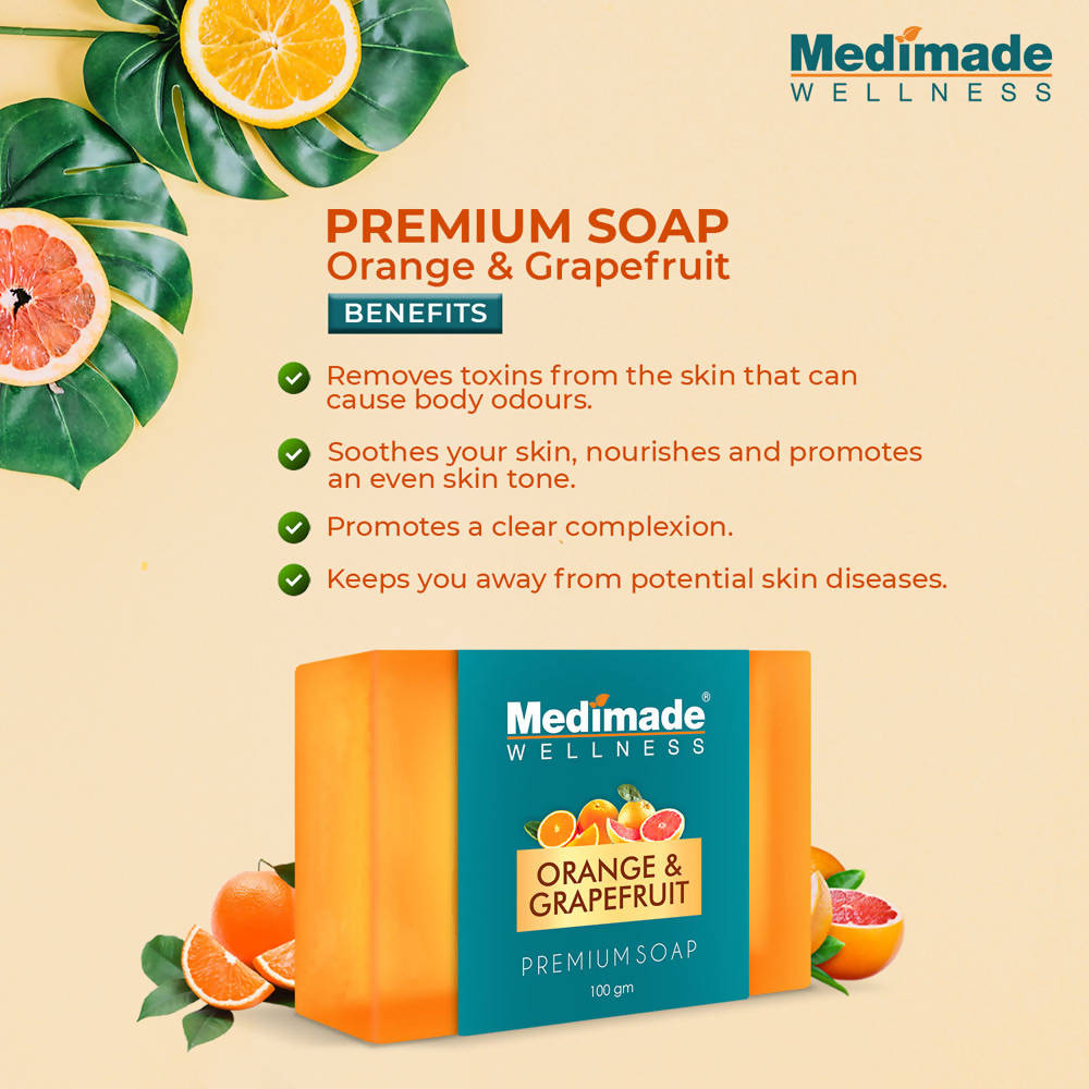 Medimade Wellness Orange & Grapefruit Premium Soap | Grocsy