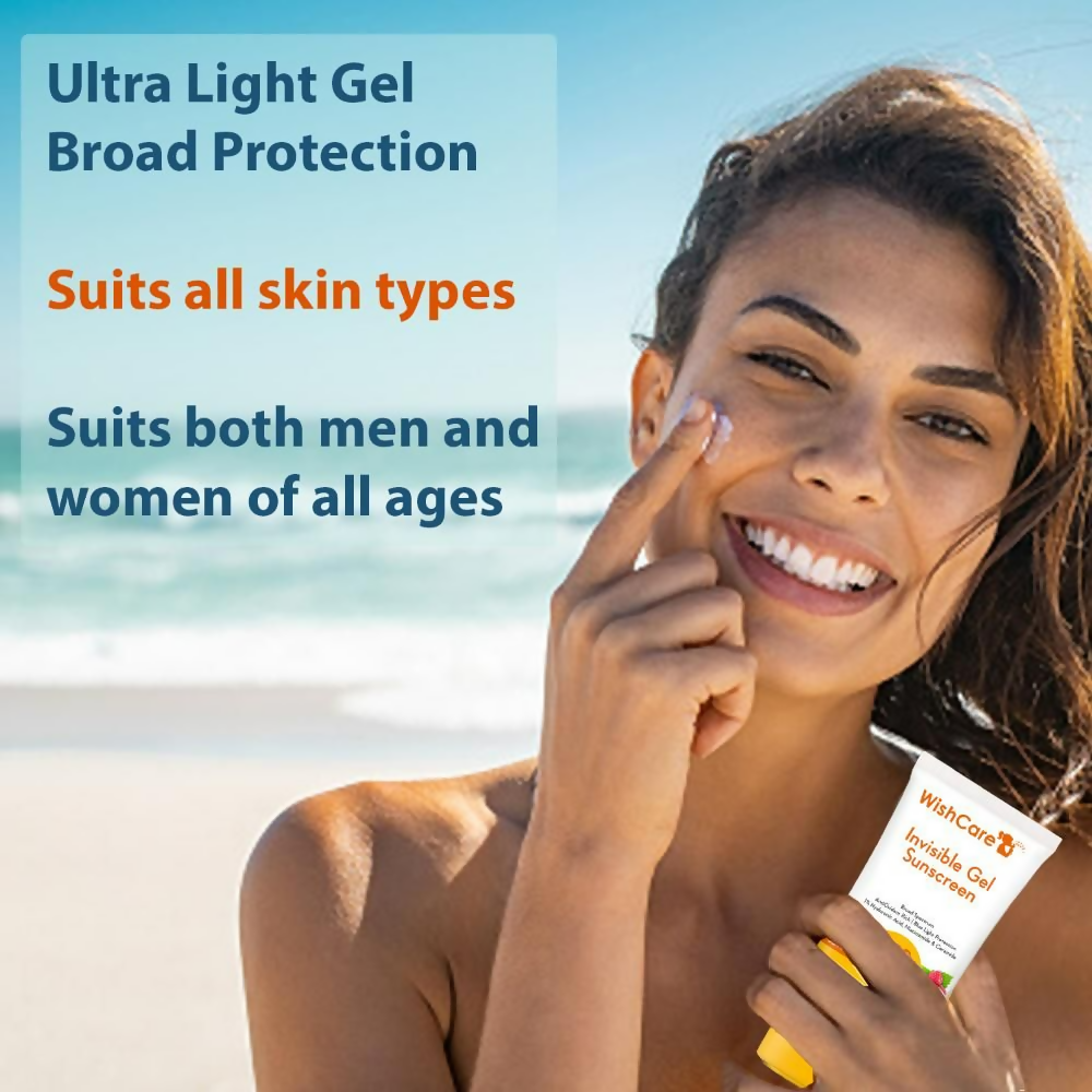 WishCare Invisible Gel SPF50 Ceramide Sunscreen - PA++++ | Grocsy