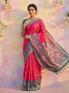Shree Shyam Fashion Pink Soft Silk Saree | Grocsy