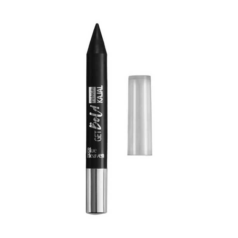 Blue Heaven Get Bold Pencil Kajal With Free Sharperner Or Comphor & Castor Oil - Black | Grocsy