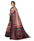 Vamika Black Printed Art Silk Saree | Grocsy