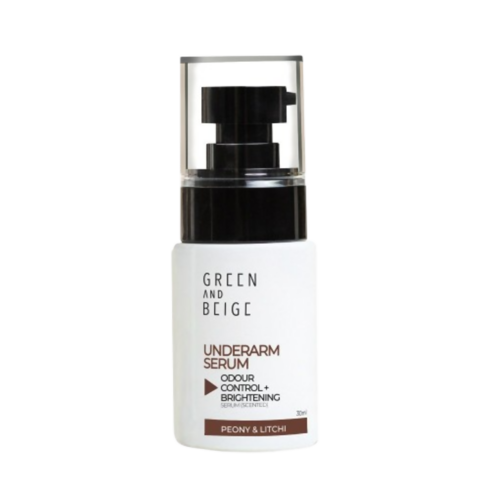 Green And Beige Rectifio Underarm Serum For Odour Control & Brightening - Peony Litchi Scented | Grocsy