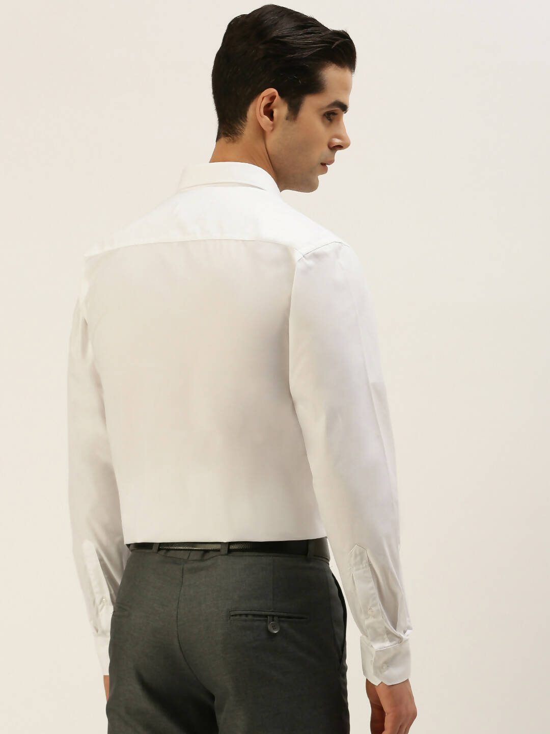 Ramraj Cotton Mens Full Sleeve Formal 100 % Cotton White Shirt | Grocsy
