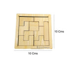 Kraftsman Portable Wooden Tetris Puzzle | 9 Pieces Puzzle 6x6 Board for Kids and Adults | Travel Pouch Included | Grocsy