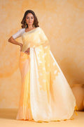Vamsee Sikha Yellow Georgette Saree | Grocsy