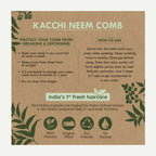 Nat Habit Kacchi Neem Wooden Comb - Soaked In 13 Herbs, Neem & Sesame Oil For Multi-Actions | Grocsy