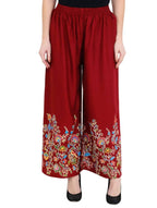 Mominos Fashion Maroon Floral Design Palazzo | Grocsy